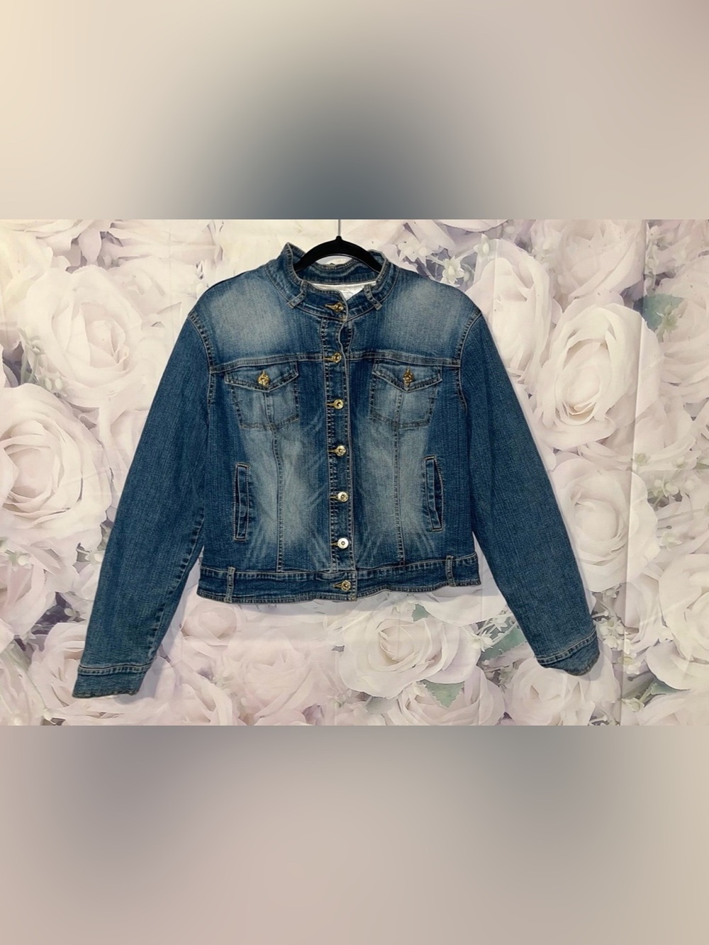 Vintage Baby Phat Jacket Blue Denim Logo Satin Quilted Lined Women Sz Large 90s